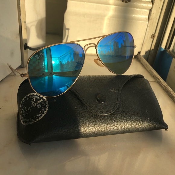 Ray-Ban Accessories - Blue Aviator Flash Lense Ray Bans
